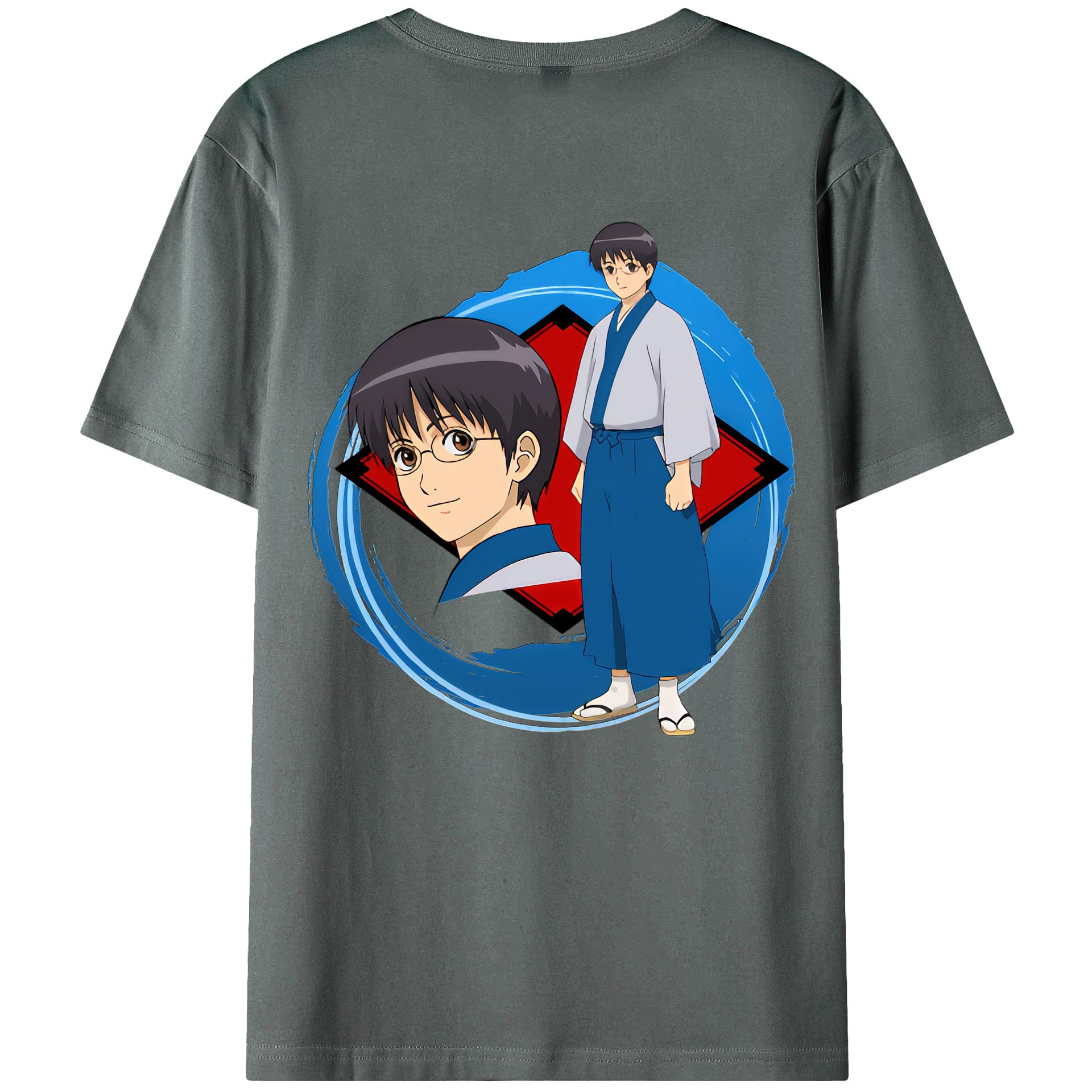 （画像用） ぎんたま 坂田銀時（さかたぎんとき） 神楽 志村新八（しむら しんぱち） GINTAMA Sakata Gintoki Kagura Shimura Shinpachi 綿100％ メンズ半袖Tシャツ（バックプリント） 通気性